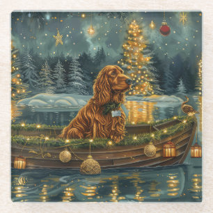 Irish Red Setter Weihnachtsfest Reise Glasuntersetzer
