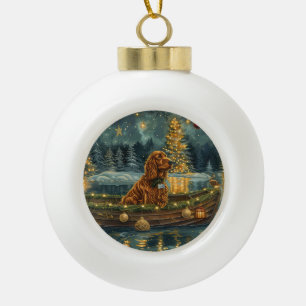 Irish Red Setter Weihnachtsfest Reise Keramik Kugel-Ornament