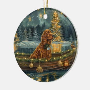 Irish Red Setter Weihnachtsfest Reise Keramik Ornament