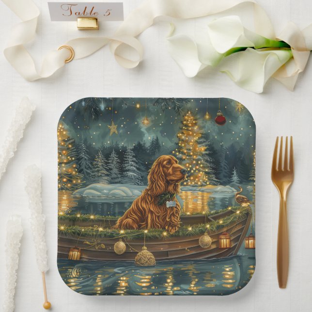 Irish Red Setter Weihnachtsfest Reise Pappteller (Hochzeit)