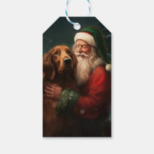 Irish Red Setter Weihnachtsmann Festive Weihnachte Geschenkanhänger