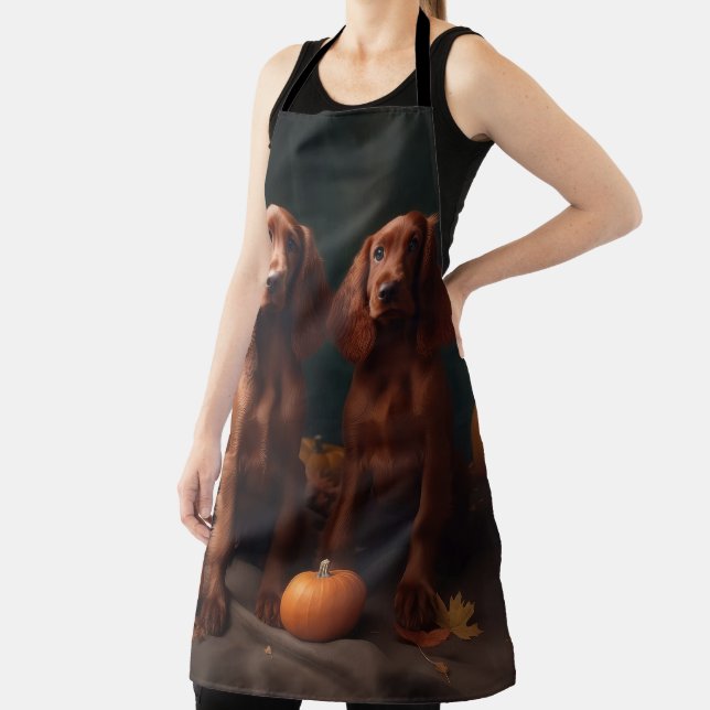 Irish Red Setter Welppy Autumn Delight Pumpkin Schürze (InSitu)