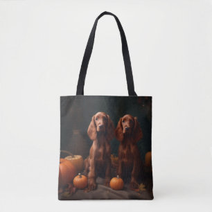 Irish Red Setter Welppy Autumn Delight Pumpkin Tasche