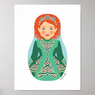 Irish Redhead Dancer Matryoshka Poster