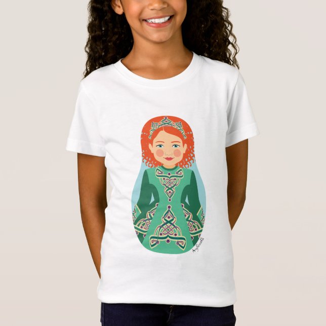 Irish Redhead Matryoshka Girls' T - Shirt (Vorderseite)