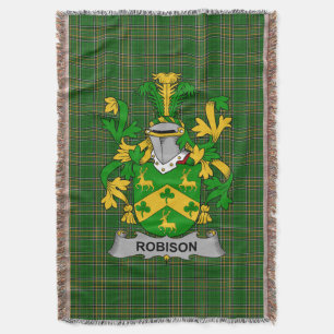 Irish Robison oder Robinson Coat of Arms Family Cr Decke