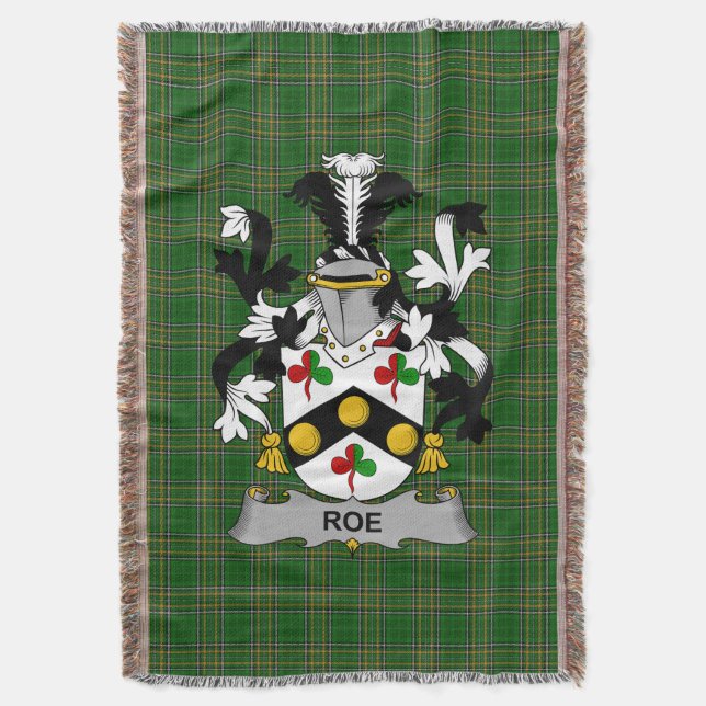 Irish Roe Coat of Arms Familienwappen Irland Decke (Vorderseite Vertikal)