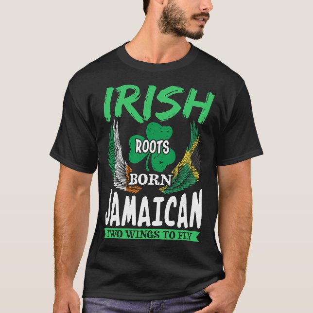 Irish Roots Geborenen Jamaikaner zwei Flüge T-Shirt (Vorderseite)
