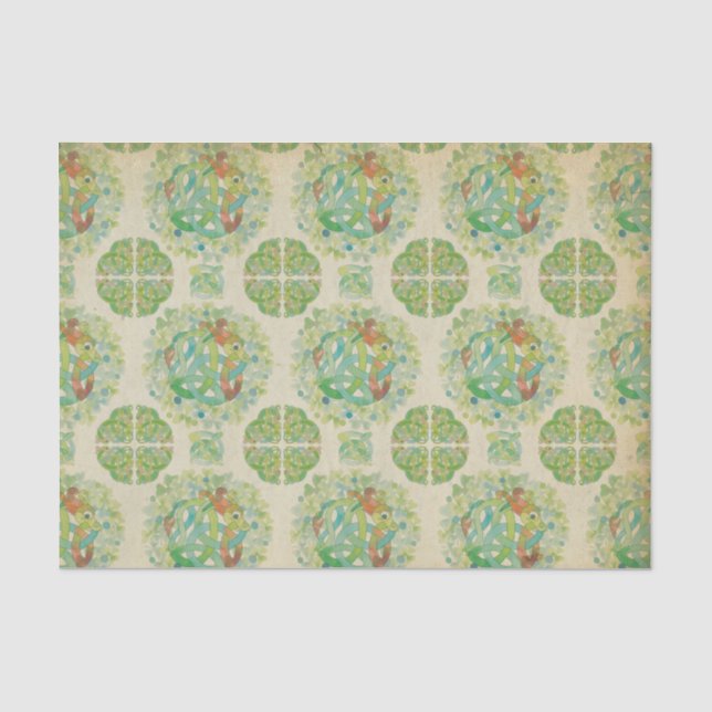Irish Rose Celtic Knot Tissue Paper Seidenpapier (Vorderseite)