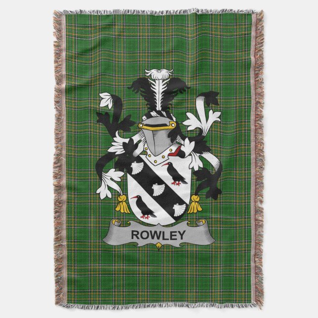 Irish Rowley oder O_Rowley Coat of Arms Family Cre Decke (Vorderseite Vertikal)