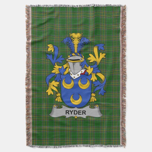 Irish Ryder Coat of Arms Familienwappen Irland Decke (Vorderseite Vertikal)