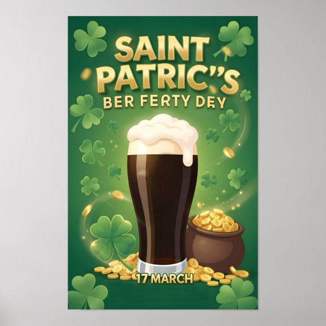 Irish Saint Patrick Party Beer Festival  Poster (Vorne)