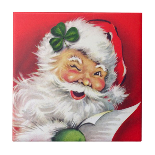 Irish Santa, Irish, Christmas, Irland, Fliese (Vorderseite)