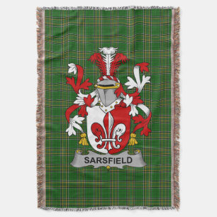 Irish Sarsfield Coat of Arms Familienwappen Irland Decke