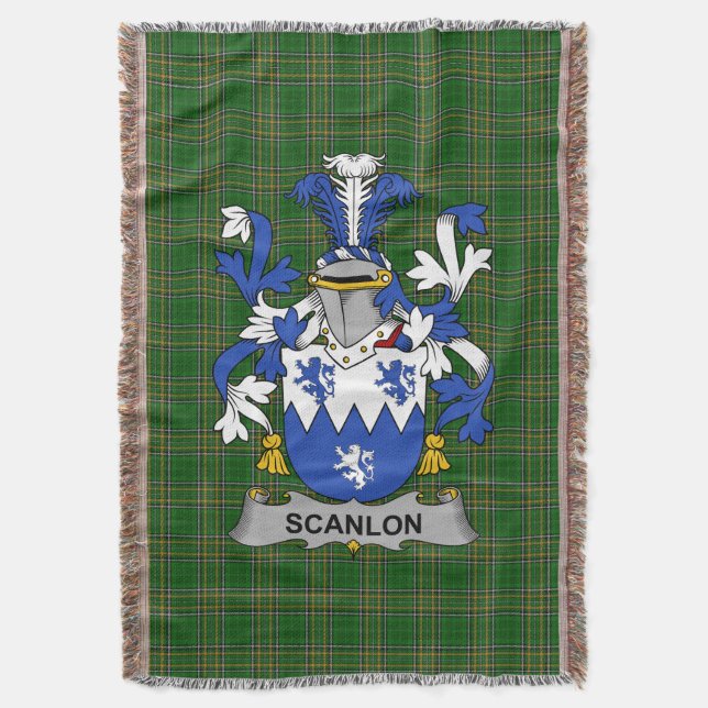Irish Scanlon oder O_Scanlan Coat of Arms Family C Decke (Vorderseite Vertikal)