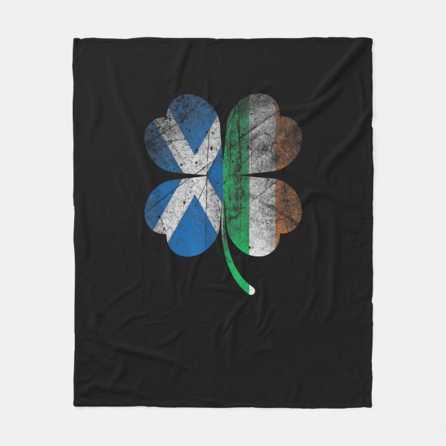 Irish Scott flagge Kleeblatt Ireland Saint Patrick Fleecedecke (Vorderseite)