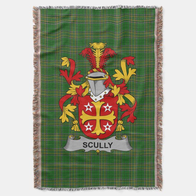 Irish Scully oder O_Scully Coat of Arms Family Cre Decke (Vorderseite Vertikal)