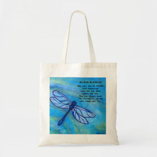 Irish Segen Brave Blue Dragonfly Inspiration Tragetasche
