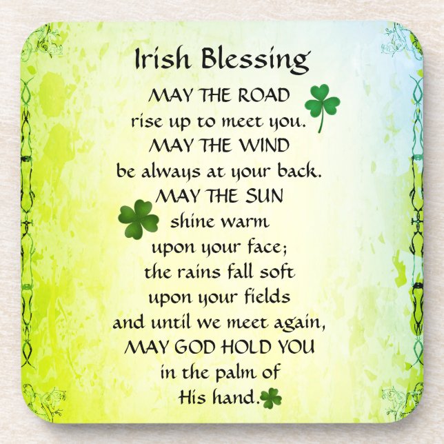 Irish Segen, Mai die Straße auf, um Sie zu treffen Untersetzer (Vorderseite)