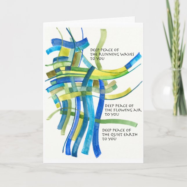 Irish Segen Notecard Deep Peace Watercolor Karte (Vorderseite)