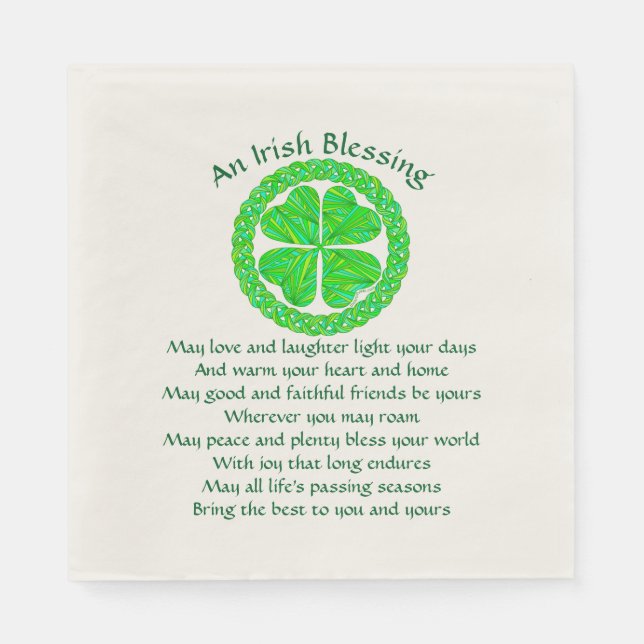 Irish Sessing Celtic Kleeblatt Party Medium Serviette (Vorderseite)