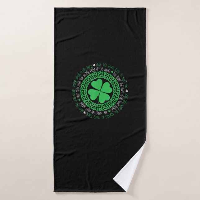 Irish Sessing Celtic Knot 4 Leaf Clover - St. Pat Badehandtuch (Badehandtuch)