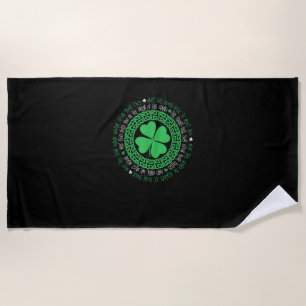 Irish Sessing Celtic Knot 4 Leaf Clover - St. Pat Strandtuch