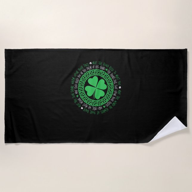 Irish Sessing Celtic Knot 4 Leaf Clover - St. Pat Strandtuch (Vorderseite)