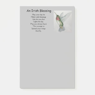 Irish Sessing Courage Inspiration Hummingbird Post-it Klebezettel