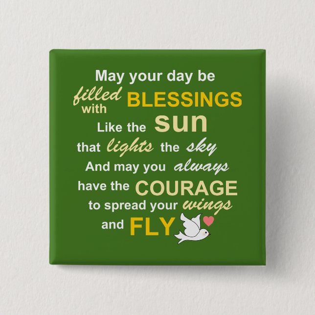 Irish Sessing for Courage - Typografie in Green Button (Vorderseite)