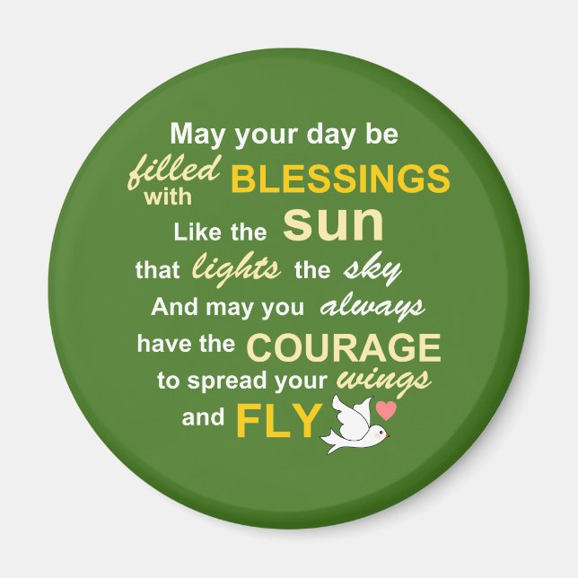 Irish Sessing for Courage - Typografie in Green Magnet (Vorne)