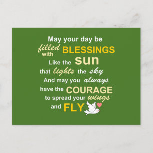 Irish Sessing for Courage - Typografie in Green Postkarte