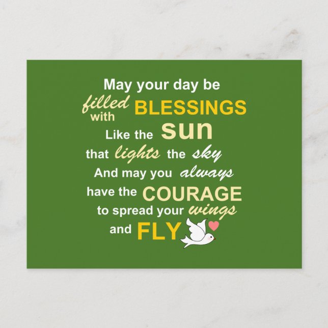 Irish Sessing for Courage - Typografie in Green Postkarte (Vorderseite)