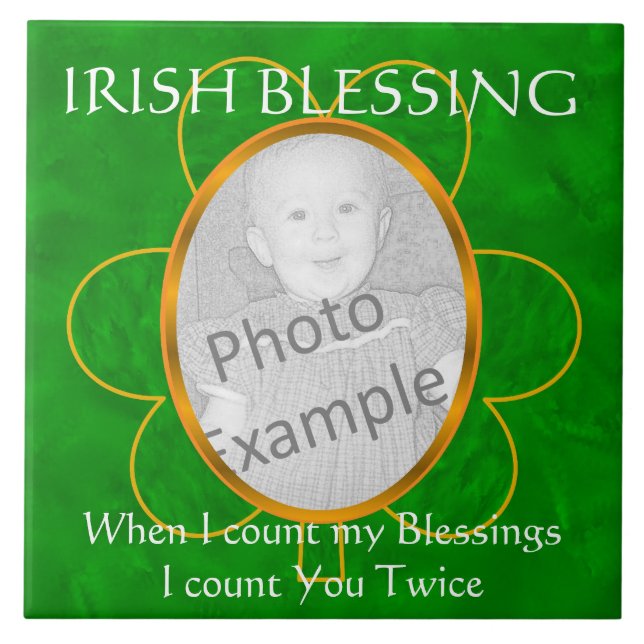 Irish Sessing-Foto-Rahmen-"Wenn ich meinen Segen z Fliese (Vorderseite)