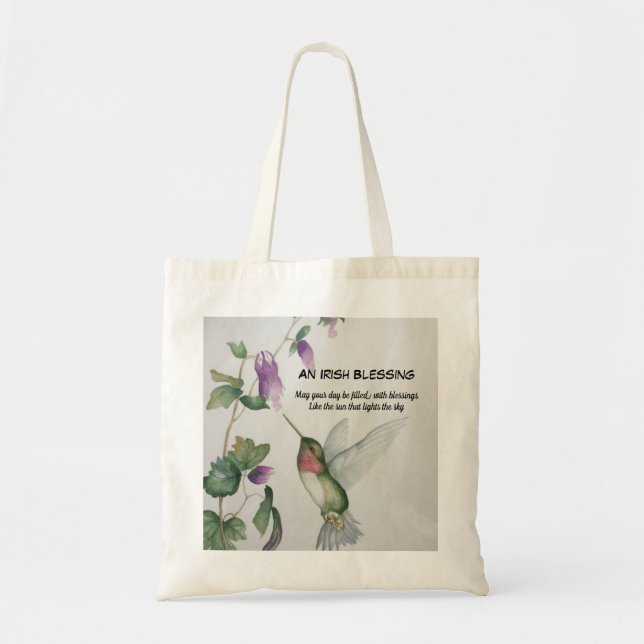 Irish Sessing Hummingbird Garden Inspiration Tragetasche (Vorne)