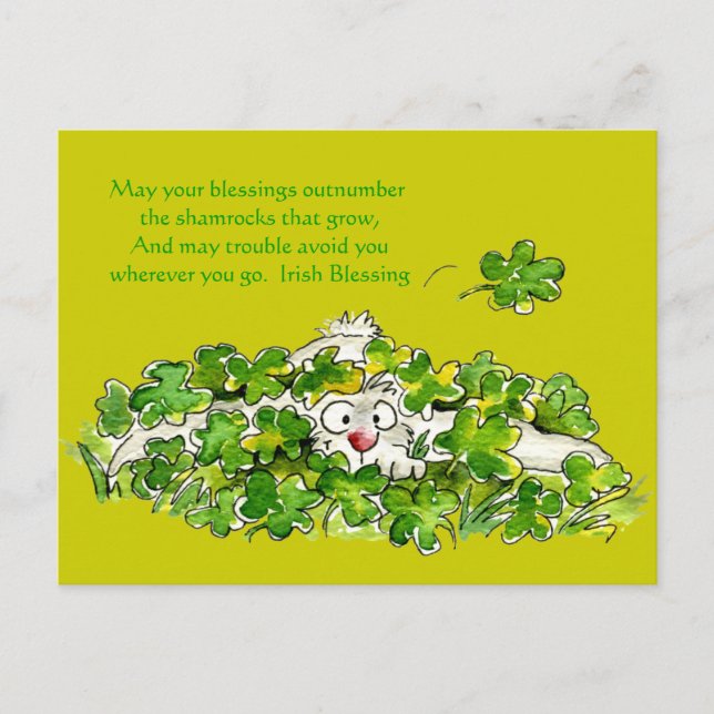 Irish Sessing Niedlich Cartoon St. Paddys Postkart Postkarte (Vorderseite)