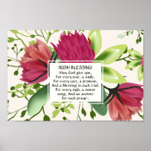 Irish Sessing Red Pink Green Cloud Floral