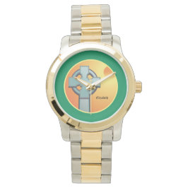 Irish Sessings Cross Personalisiert Armbanduhr