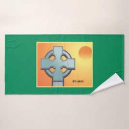 Irish Sessings Cross Personalisiert Badehandtuch