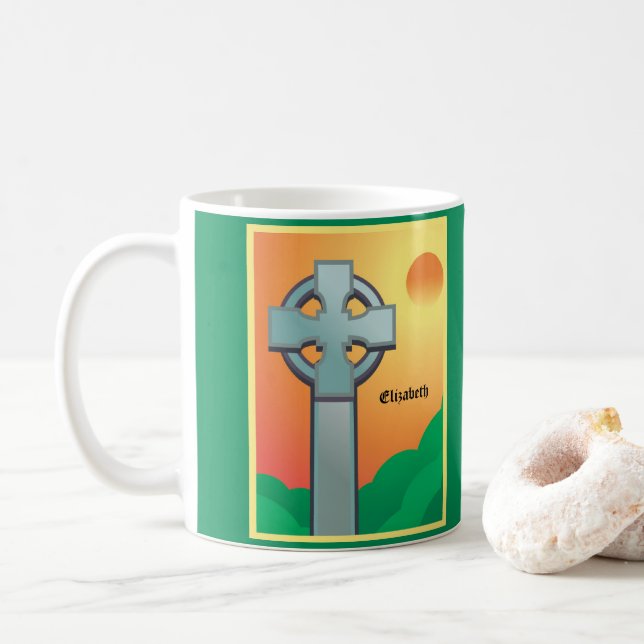 Irish Sessings Cross Personalisiert Kaffeetasse (Mit Donut)