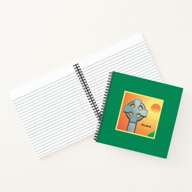 Irish Sessings Cross Personalisiert Notizbuch (Innenseite)