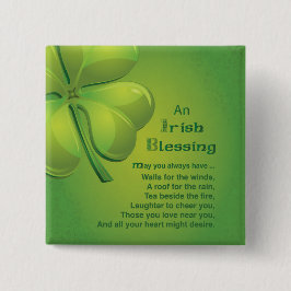 Irish Sessings Green Kleeblatt, keltisch Button