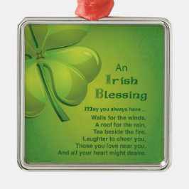 Irish Sessings Green Kleeblatt, keltisch Silbernes Ornament