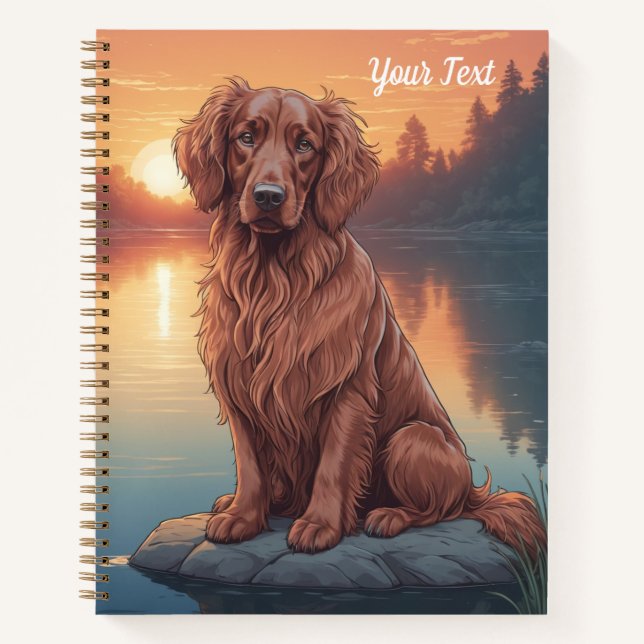 Irish Setter am See Notizbuch (Vorderseite)
