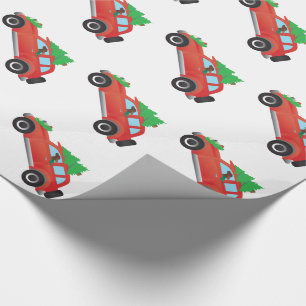 Irish Setter Auto mit Weihnachtsbaum Geschenkpapier