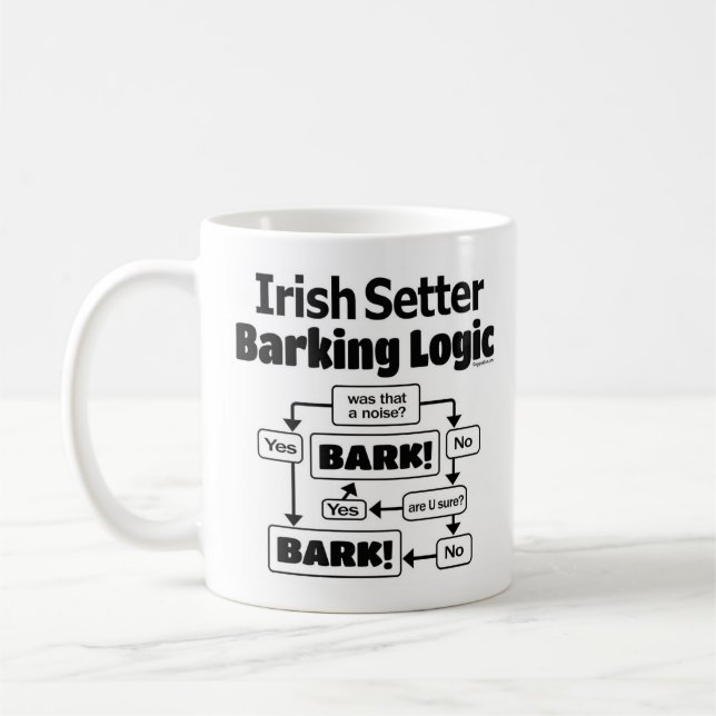 Irish Setter Barking Logic Kaffeetasse (Links)
