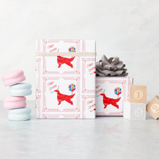 Irish Setter Birthday Geschenkpapier (Babyparty)