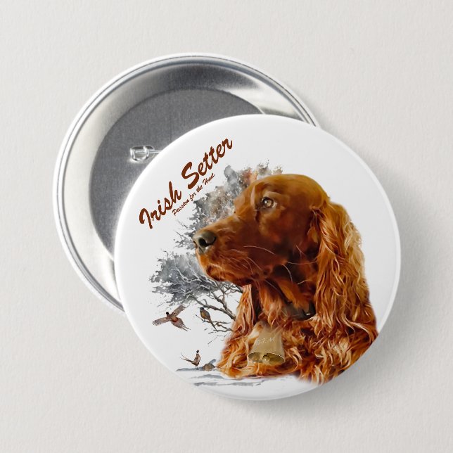 Irish Setter Button (Vorne & Hinten)