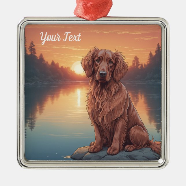 Irish Setter by Lake Ornament Aus Metall (Vorne)