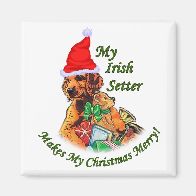 Irish Setter Christmas Geschenke Magnet (Vorne)